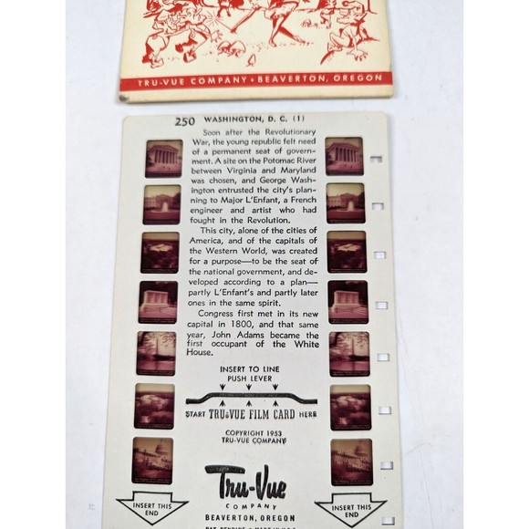 Vintage Tru Vue Tru-Vue Film Card Washington DC National Capital‎ USA Travel 250 - Picture 2 of 4